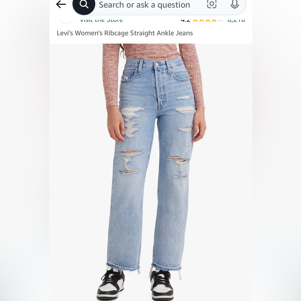 Levi's ribcage straight ankle jeans. 25x27. Never worn.